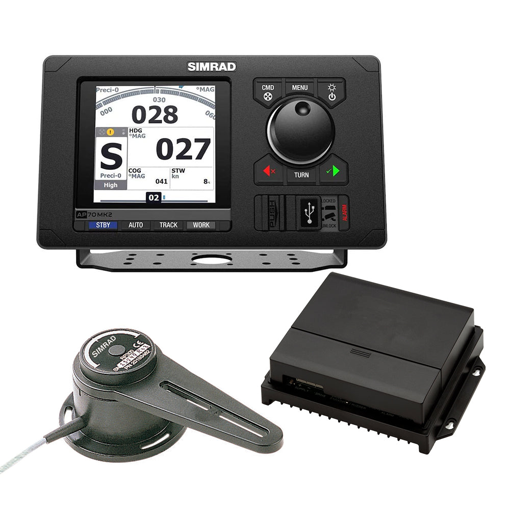 Simrad AP70 Mk2 Autopilot Basic Pack - AP70 Mk2 Control Head, AC70 Computer, and RF300 Feedback (000-15039-001)