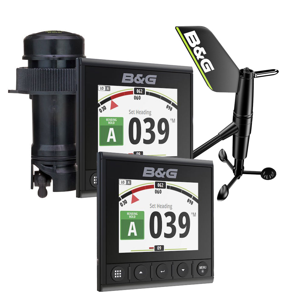B&G Triton2 Speed/Depth/Wind Wireless Pack - Dual Triton² Digital Displays, DST810 Depth/Speed/Temperature Sensor Transducer, WS320 Wireless Wind Sensor, and NMEA 2000 Micro-C Backbone Kit (000-14957-002)