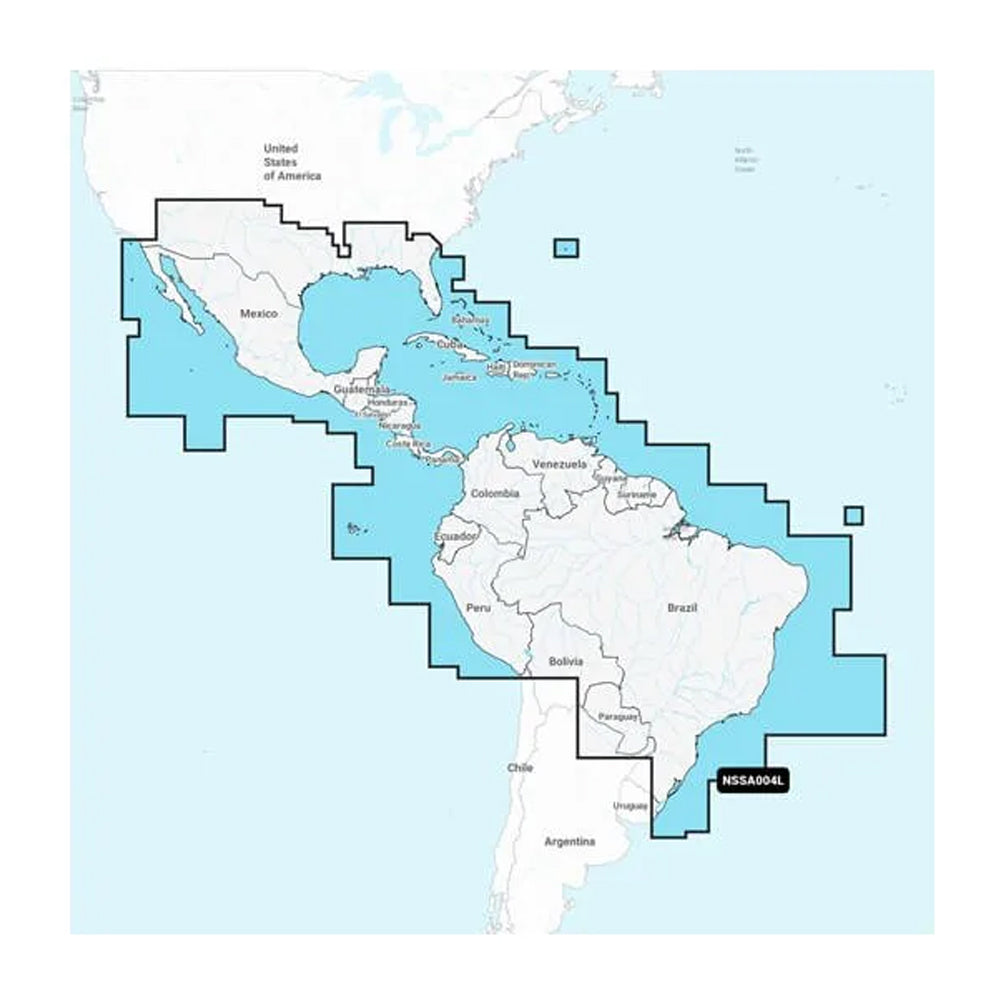 Garmin Navionics+ NSSA004L - Mexico, the Caribbean to Brazil - Inland & Coastal Marine Chart (010-C1285-20)