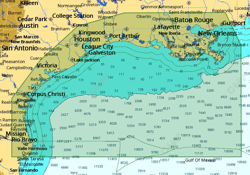 C-MAP 4D NA-D945 New Orleans to Brownsville Premium Nautical Chart - Marine Navigation microSD/SD Card (M-NA-D945-MS)