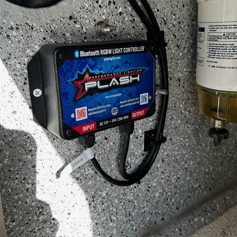 PlashLights 60W RGBW Bluetooth LED Light Controller - Waterproof | BT-60W-RGBW
