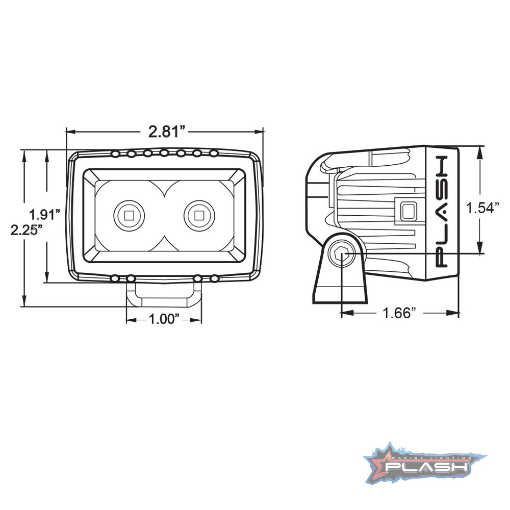 PlashLights 20W Low Profile LED Spreader Light - 120 Scene Flood - White Housing | 20-LP-SC-WHT