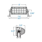 PlashLights 6" XX-Series LED Light Bar Marine Black Housing (5W), Double Row Combo Beam. | XX-6-5W
