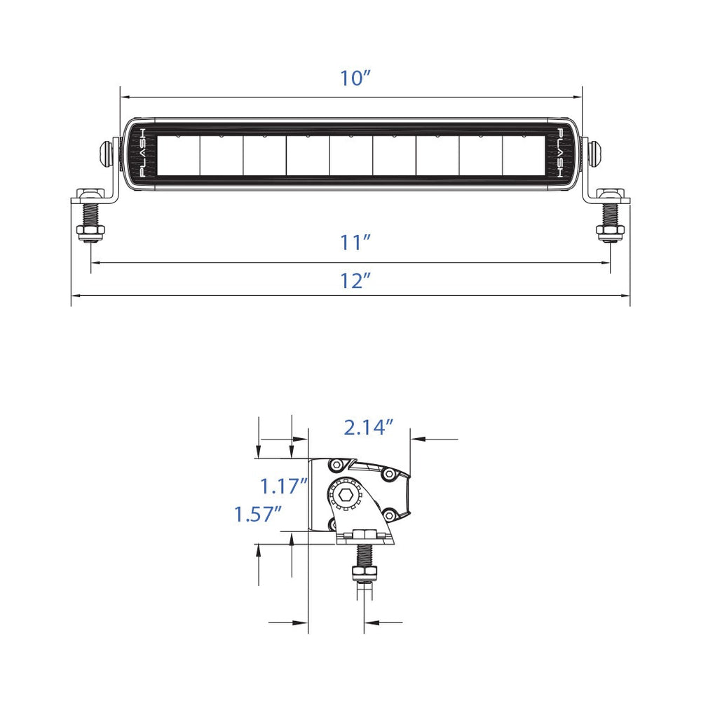 PlashLights 10" SRX 2-Series Single Row LED Light Bar - White Housing | SRX2-10-WHT