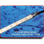 PlashLights 12v RGB Color Changing Waterproof Flexible Light Strip - Ip68 - 24' | FLS-RGB-68-24FT