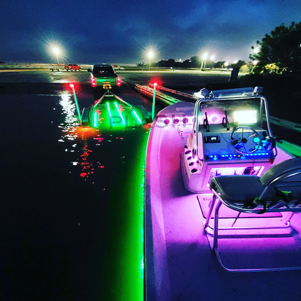 PlashLights 12v RGB Color Changing Waterproof Flexible Light Strip - Ip68 - 24' | FLS-RGB-68-24FT