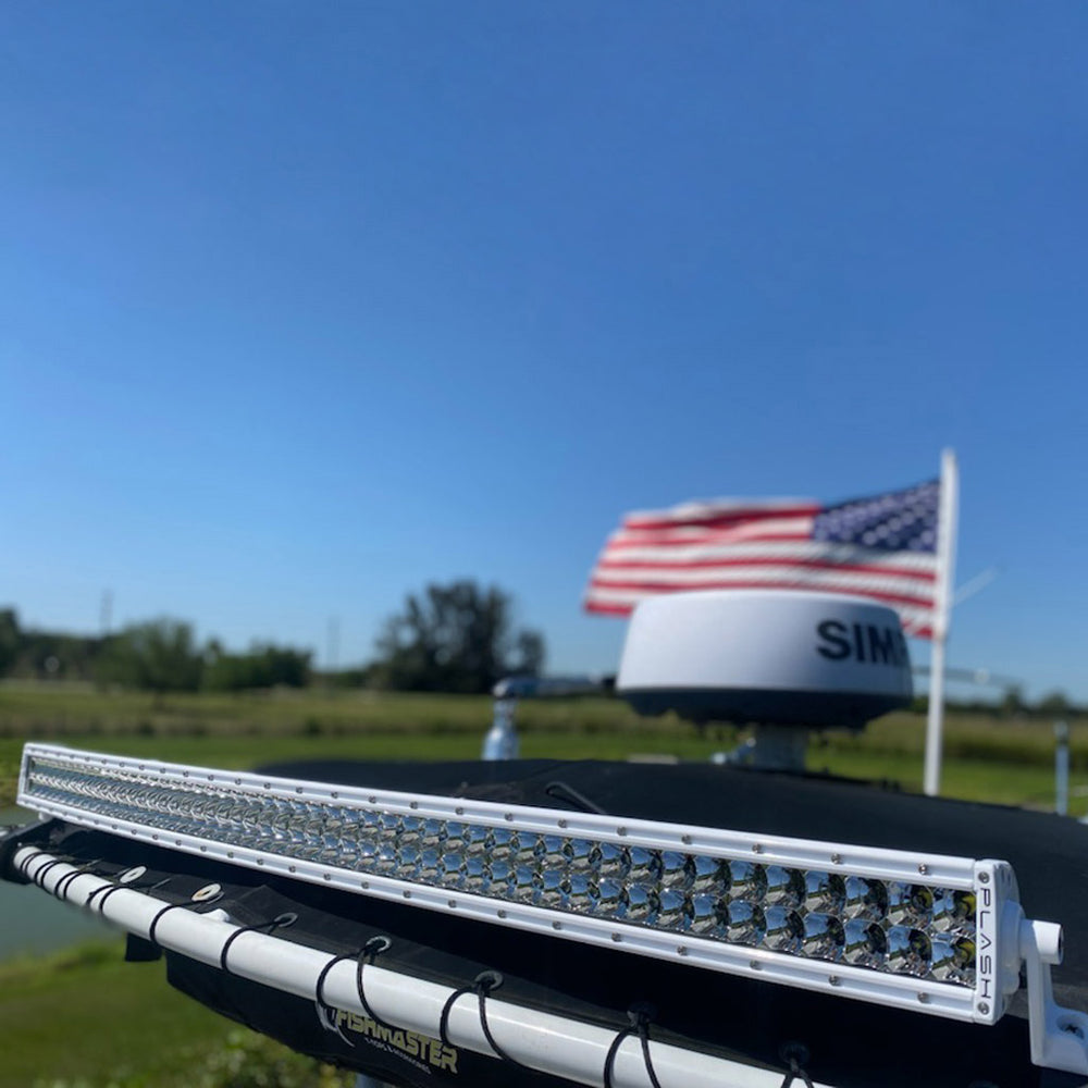 PlashLights 50" XX-Series LED Light Bar - 5W - Curved - White Housing | XX-50-5W-WHT-R