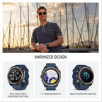 Garmin Quatix 8 51Mm AMOLED Smartwatch Titanium Bezel Captain Blue Silicone Band (010-02905-90)