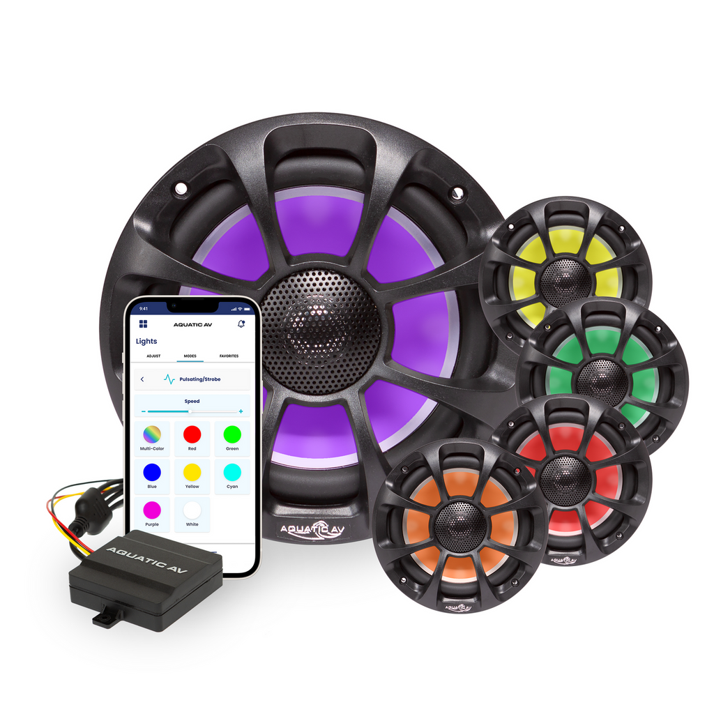Aquatic AV PX312 6.5" Pro Sport Marine Coaxial Speakers - Pair, Waterproof, Black (PX312)