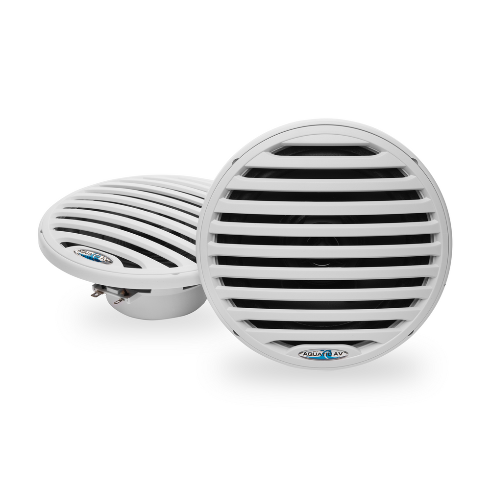 Aquatic AV GP100W Marine Stereo Kit: GP1 Bluetooth Gauge Stereo and 1 pair of White 6.5" Marine Speakers
