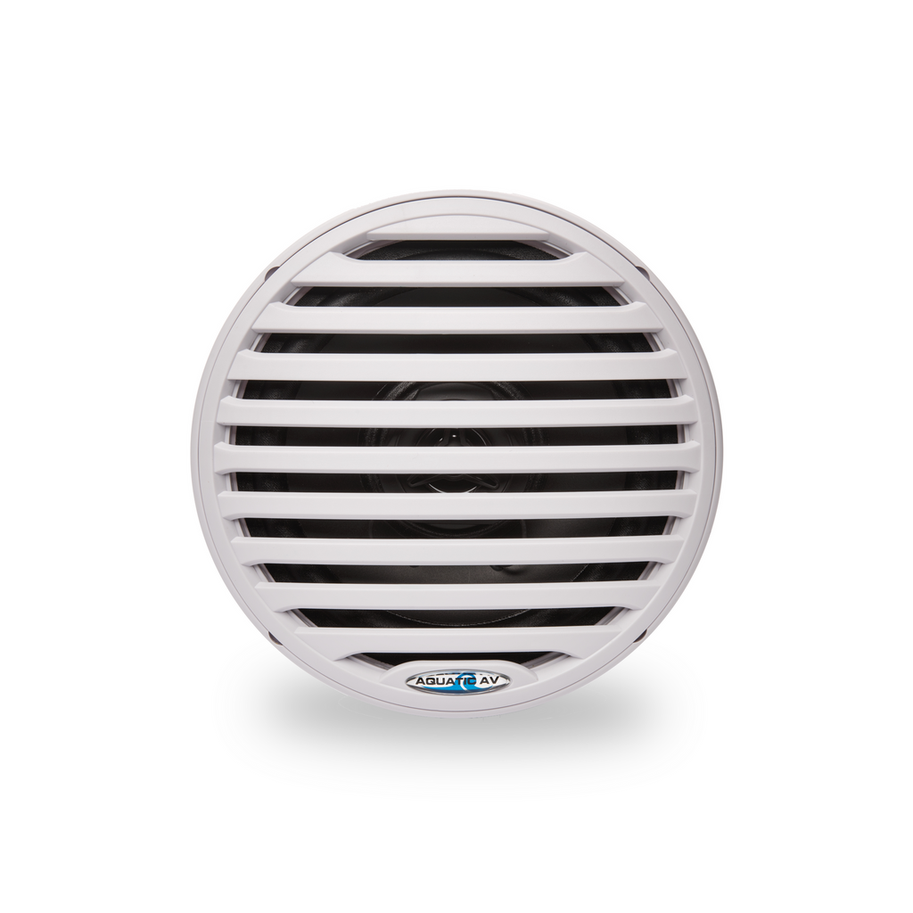 Aquatic AV GP100W Marine Stereo Kit: GP1 Bluetooth Gauge Stereo and 1 pair of White 6.5" Marine Speakers