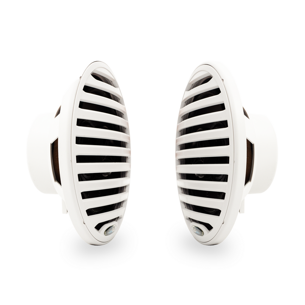 Aquatic AV GP100W Marine Stereo Kit: GP1 Bluetooth Gauge Stereo and 1 pair of White 6.5" Marine Speakers