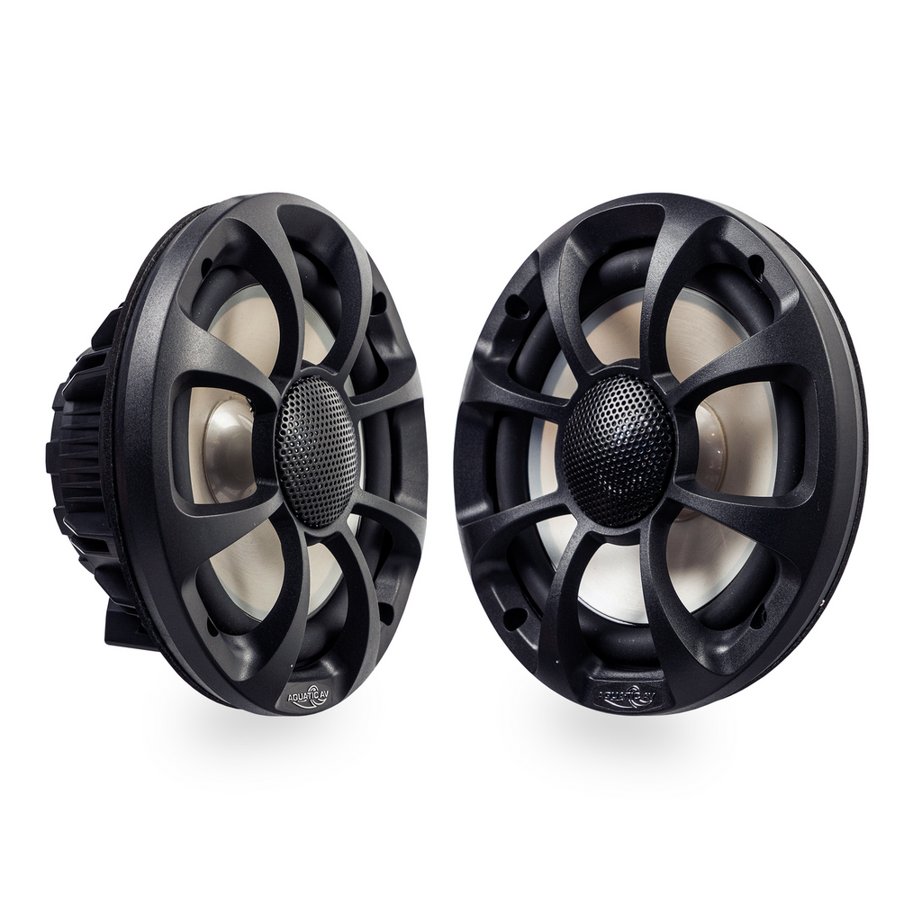 Aquatic AV CK501 PRO Sport Platinum Kit : SWA6 Amplified Bluetooth Stereo Subwoofer with 2 pairs of 6.5" PRO Sport Black Coaxial Speakers