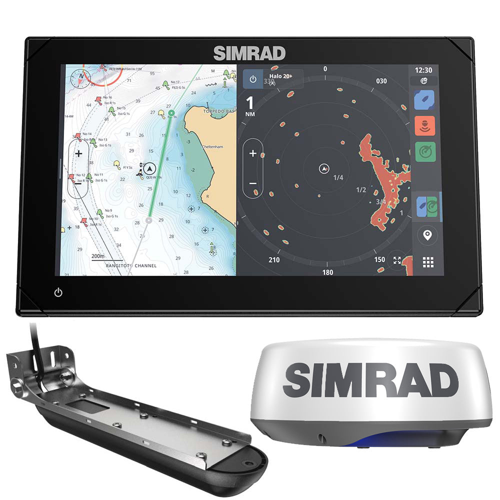 Simrad NSX 3009 9" Multifunction Display Radar Bundle with HALO20+ Radar Dome and Active Imaging 3-in-1 Transducer (000-15377-001)