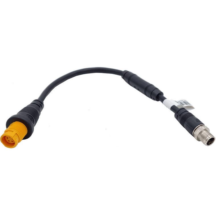 Lowrance 1.2" (0.37M) Ethernet Adapter Cable with 8-Pin Male M12 Connector to 5-Pin Female Yellow Connector (000-16448-001)