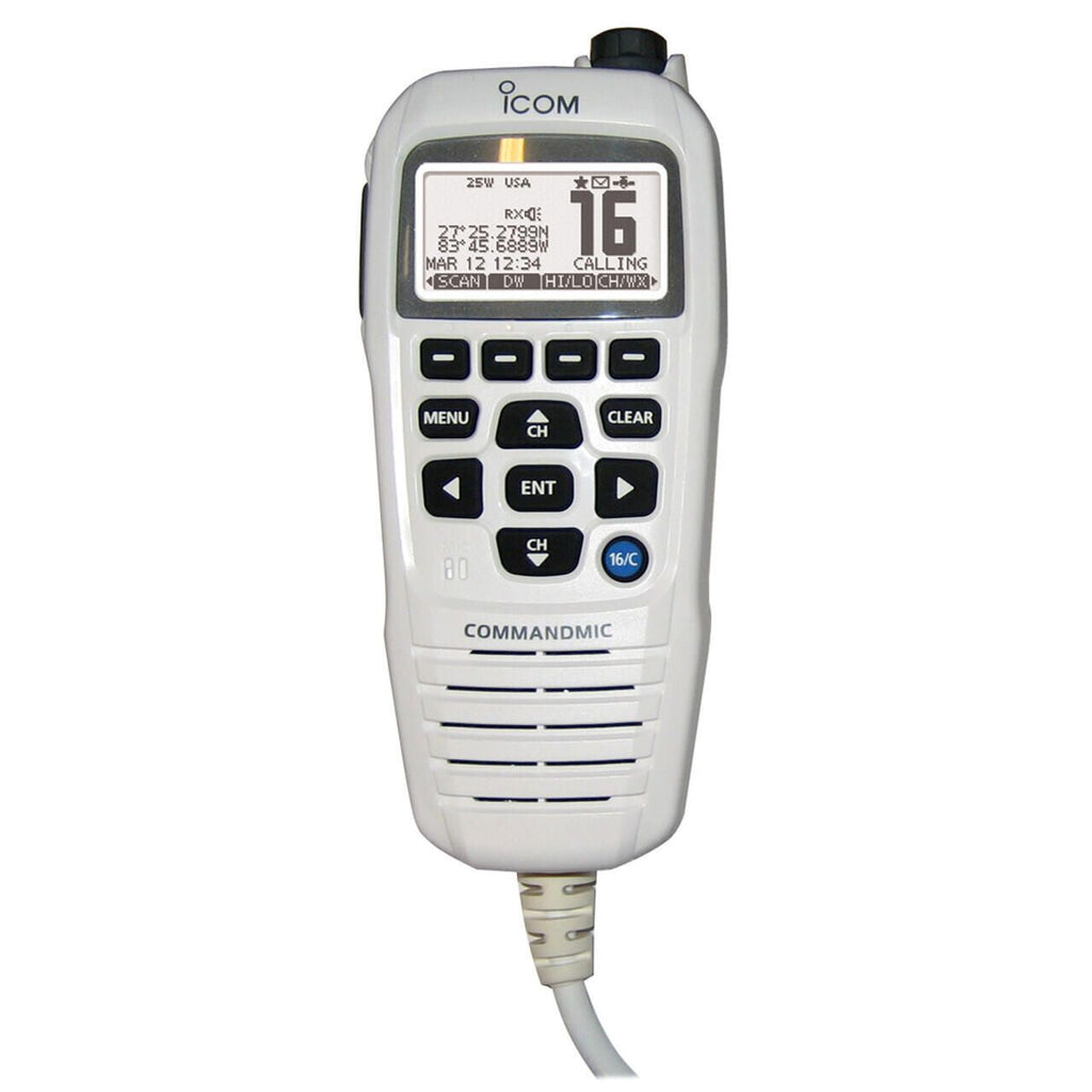 Icom M510BB Black Box High-Performance Extendable VHF & AIS Marine Tranceiver with White CommandMic and 3 CommandMic Ports (M510BB GW 21 USA)