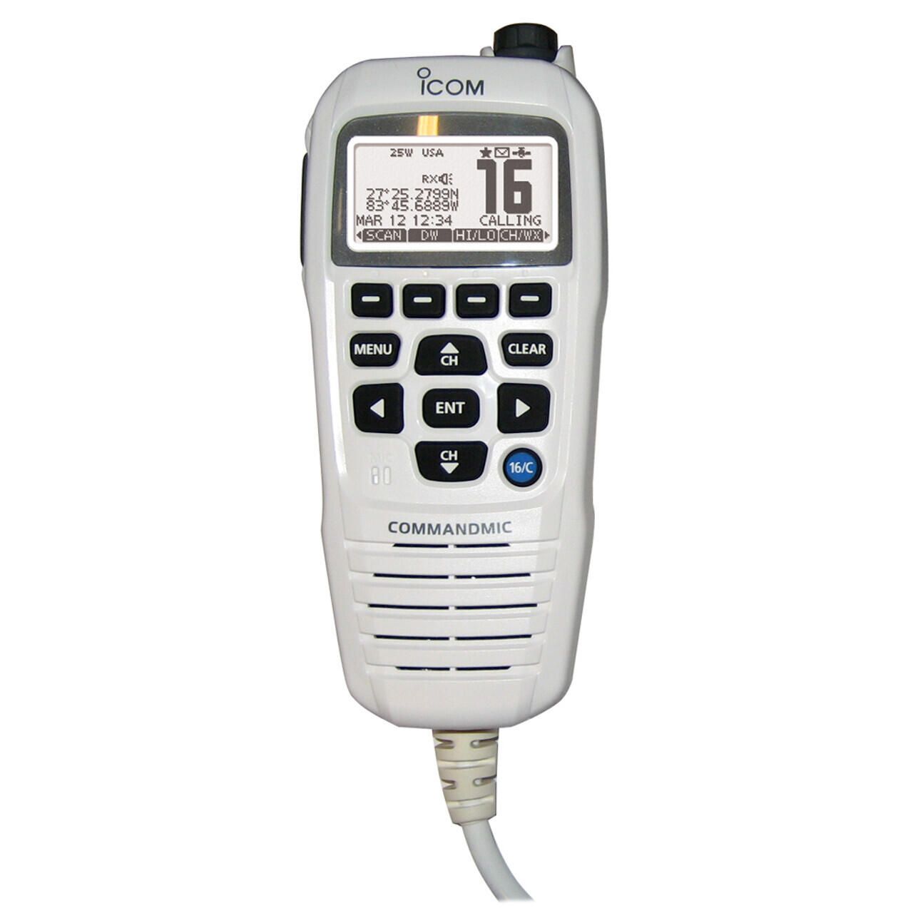 Icom M510BB Black Box High-Performance Extendable VHF & AIS Marine Tranceiver with White CommandMic and 3 CommandMic Ports (M510BB GW 21 USA)