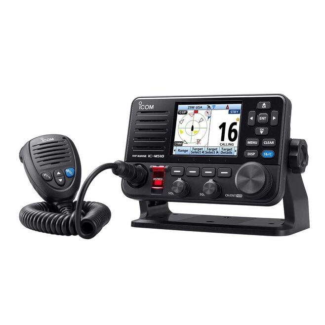 Icom IC-M510 PLUS VHF & AIS Marine Transceiver with Black HM-205RB Speaker Microphone (M510 PLUS 21 USA)