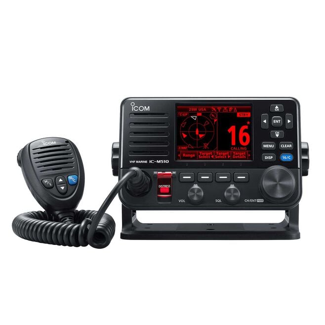 Icom IC-M510 PLUS VHF & AIS Marine Transceiver with Black HM-205RB Speaker Microphone (M510 PLUS 21 USA)