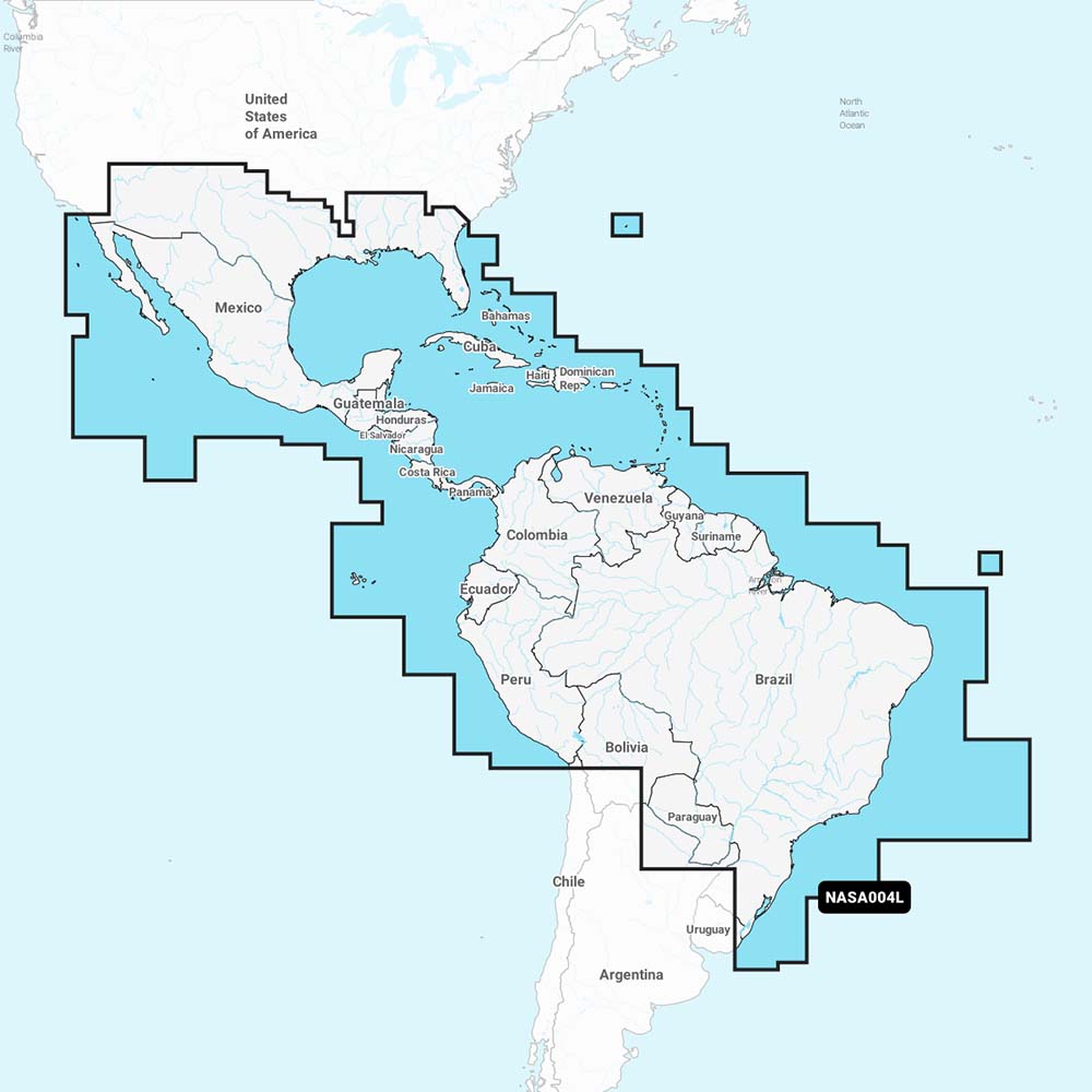 GARMIN Navionics+ Mexico, Caribbean to Brazil, Navionics+ microSD/SD card NASA004L (010-C1364-30)