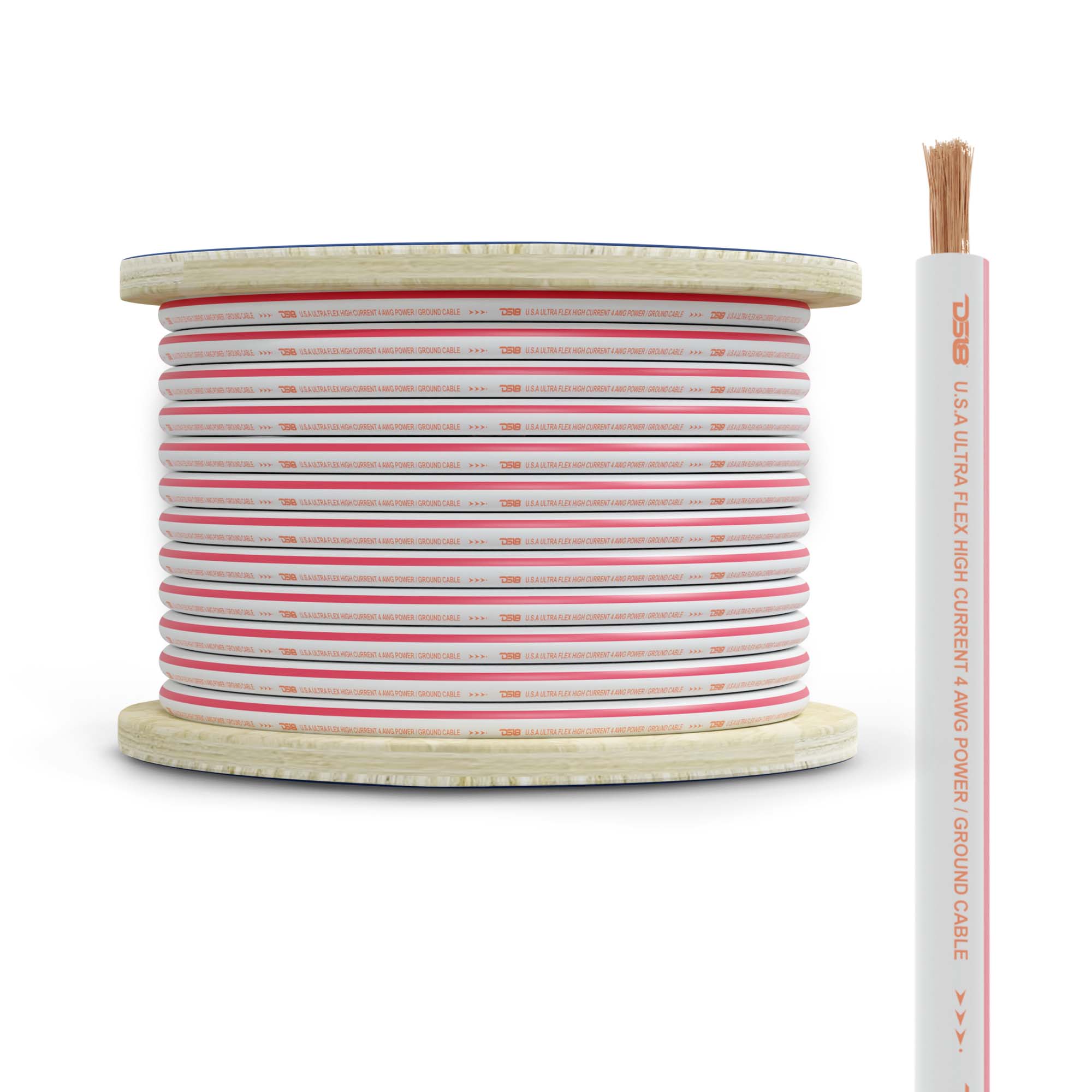 DS18 4-GA Marine Grade Tinned 100% Copper OFC Power Wire -50 Feet (MOFC4GA50P)