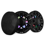 DS18 6.5" 2-Way Coaxial Marine Speakers with Digital LED Lights and Bullet Tweeter - Black - 150W, 4-Ohm (NXL-IQ6/BK)