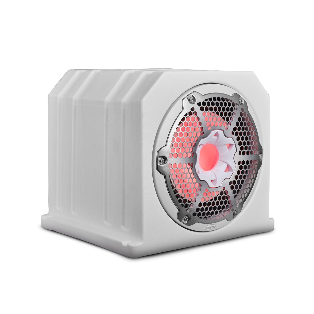 DS18 HYDRO 10" Marine Sub Box with RGB Lighting - White (NXL-10SUBLD/W)