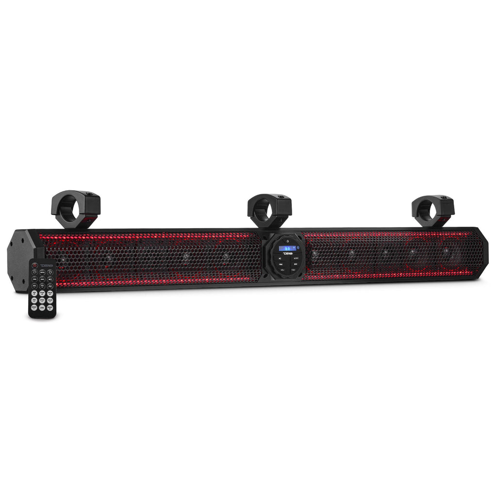DS18 37" Marine Amplified Sound Bar with Bluetooth 1200W with 10 Speaker System and RGB LED (SB37BTXRGB)