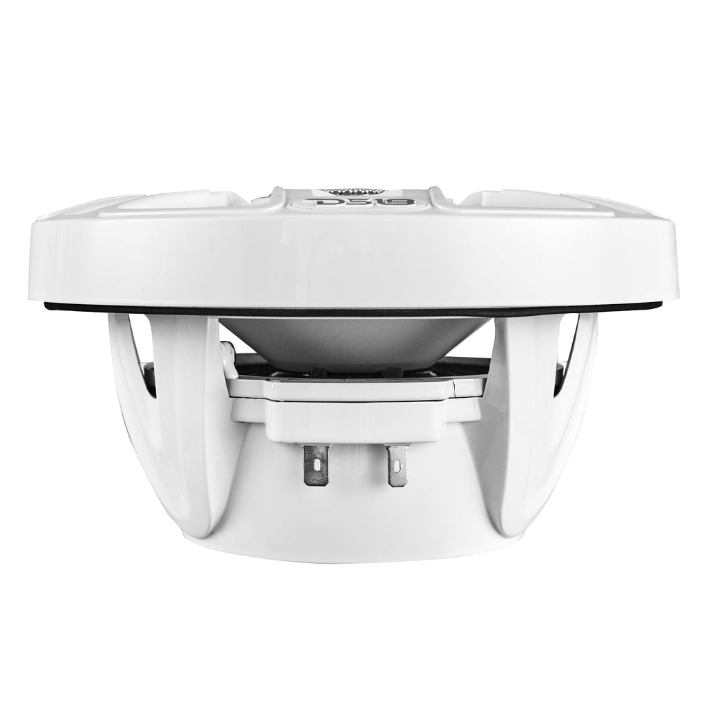 DS18 6.5" 2-Way Coaxial Marine Speakers with Digital LED Lights and Bullet Tweeter - White - 150W, 4-Ohm (NXL-IQ6/WH)