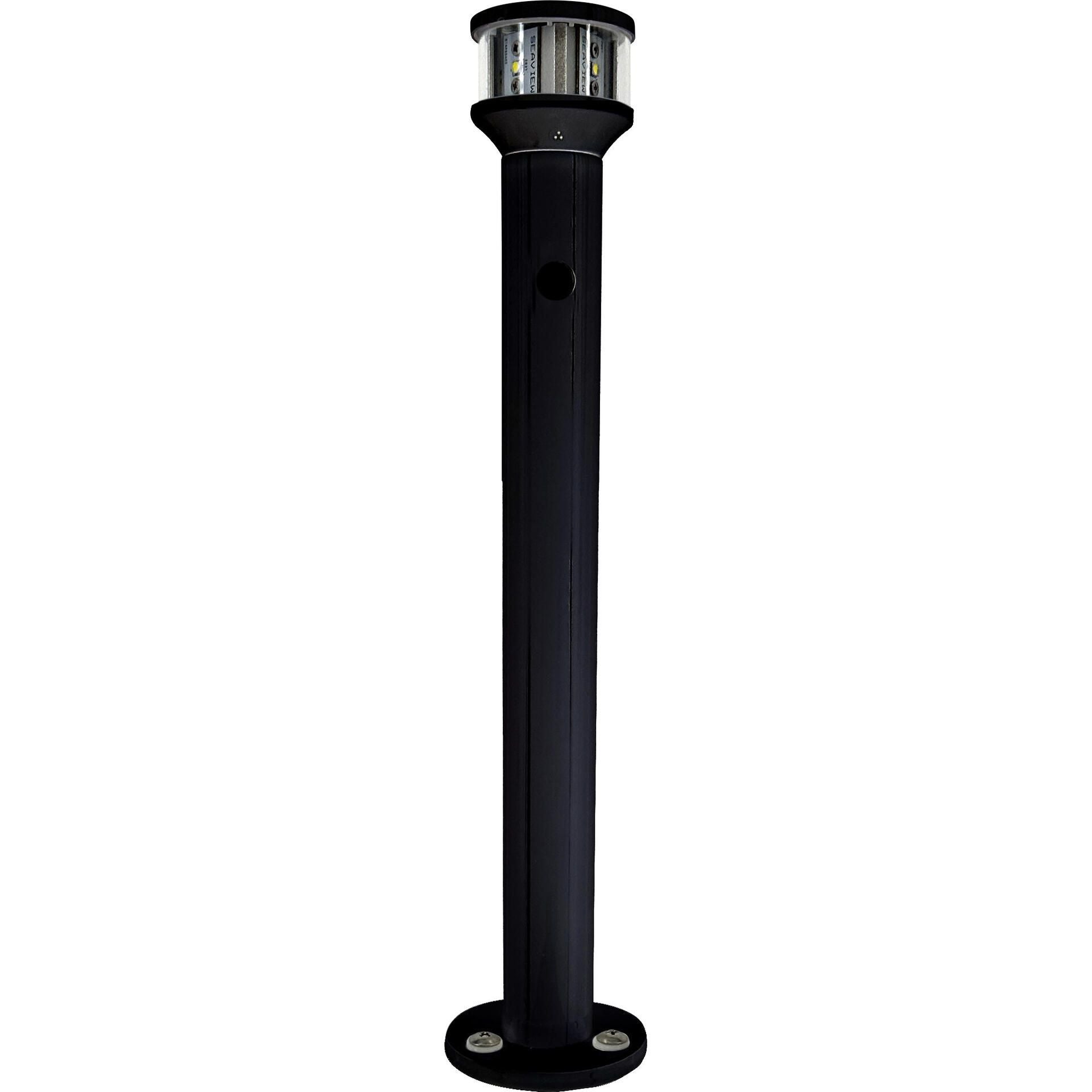 Seaview 12in Black Light Post With LTBLED12 Nav Light (SVLTP12LEDBLK)