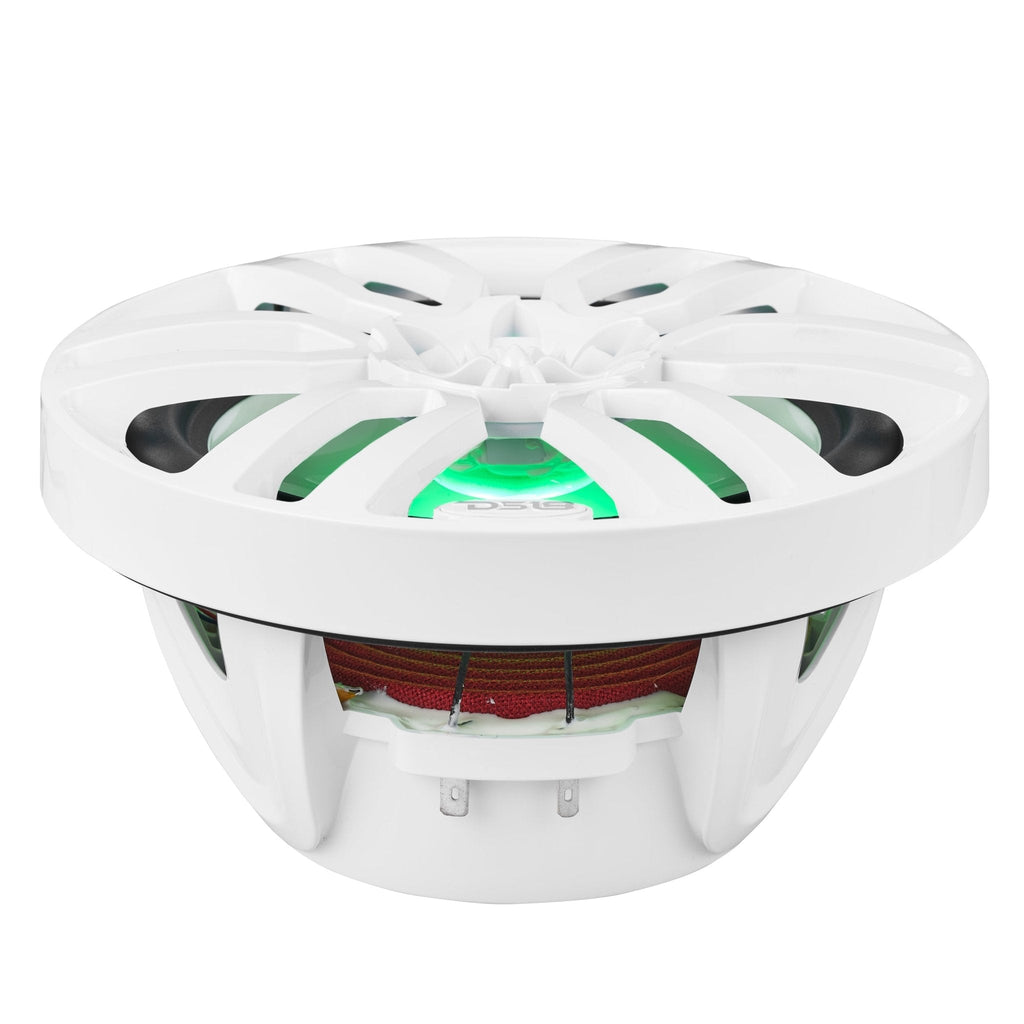 DS18 HYDRO 8" 2-Way Marine Speakers with RGB LED Lights 375W - White (NXL-8)