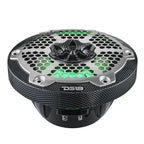 DS18 HYDRO 6.5" 2-Way Marine Speakers with RGB LED Lights 375W - Black Carbon Fiber (CF-65)