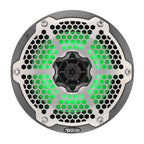 DS18 HYDRO 8" 2-Way Marine Speakers with RGB LED Lights 450W - Black Carbon Fiber (CF-8M)