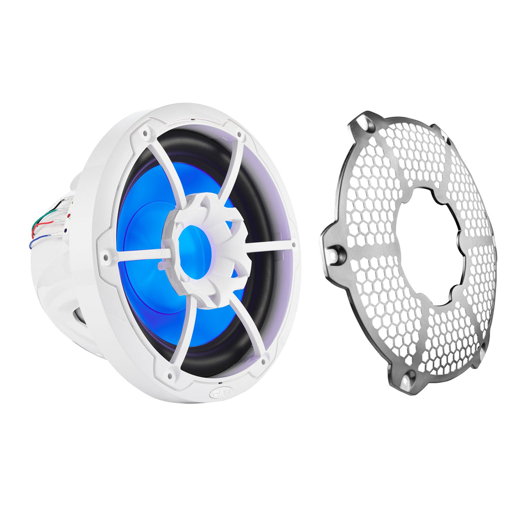 DS18 HYDRO 10" Subwoofer with RGB Lights - 600W - White (NXL-10SUB/WH)