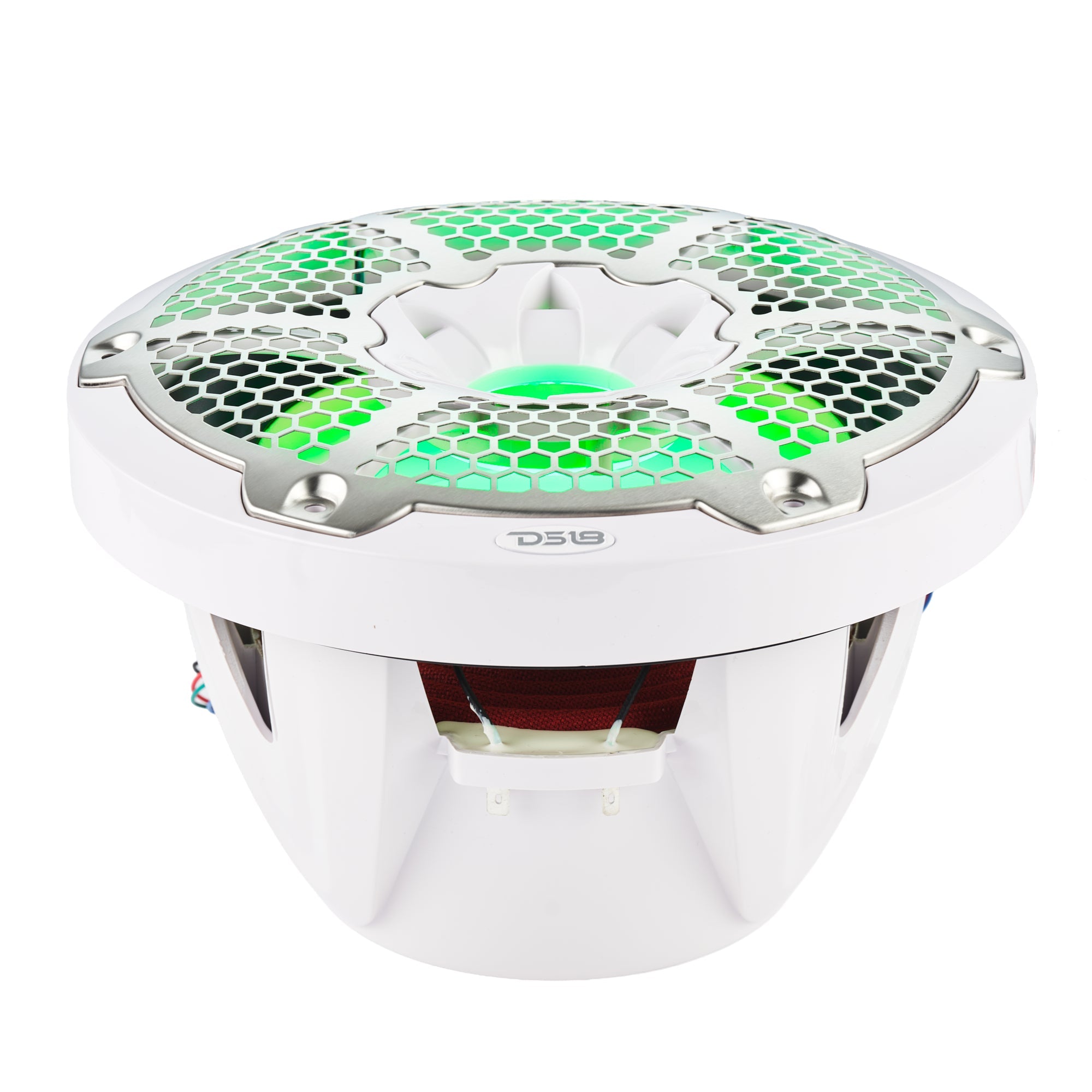 DS18 HYDRO 10" Subwoofer with RGB Lights - 600W - White (NXL-10SUB/WH)