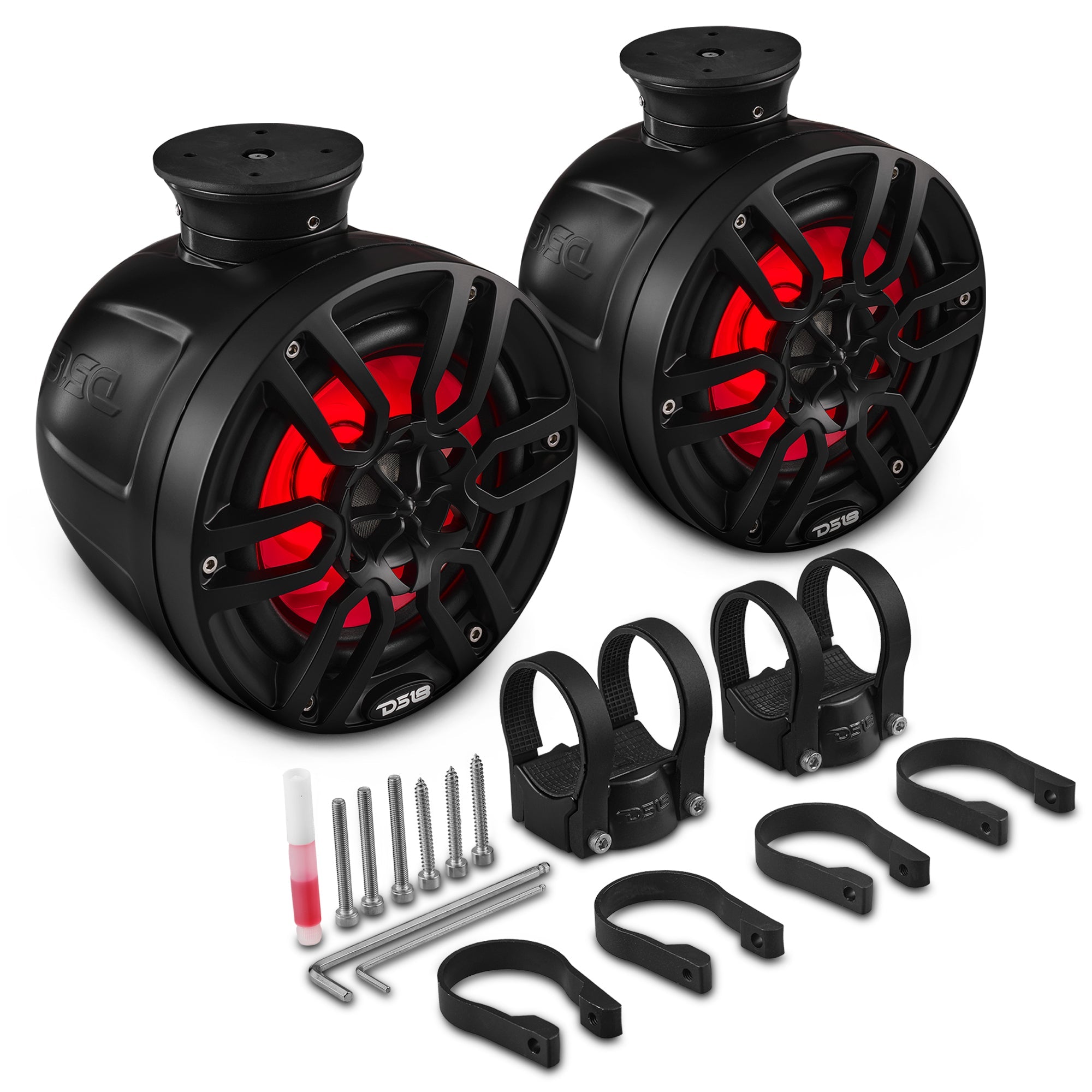 DS18 HYDRO 6.5" Compact Wakeboard Pod Tower with RGB Light - 300W - Black (NXL-PS6BK)