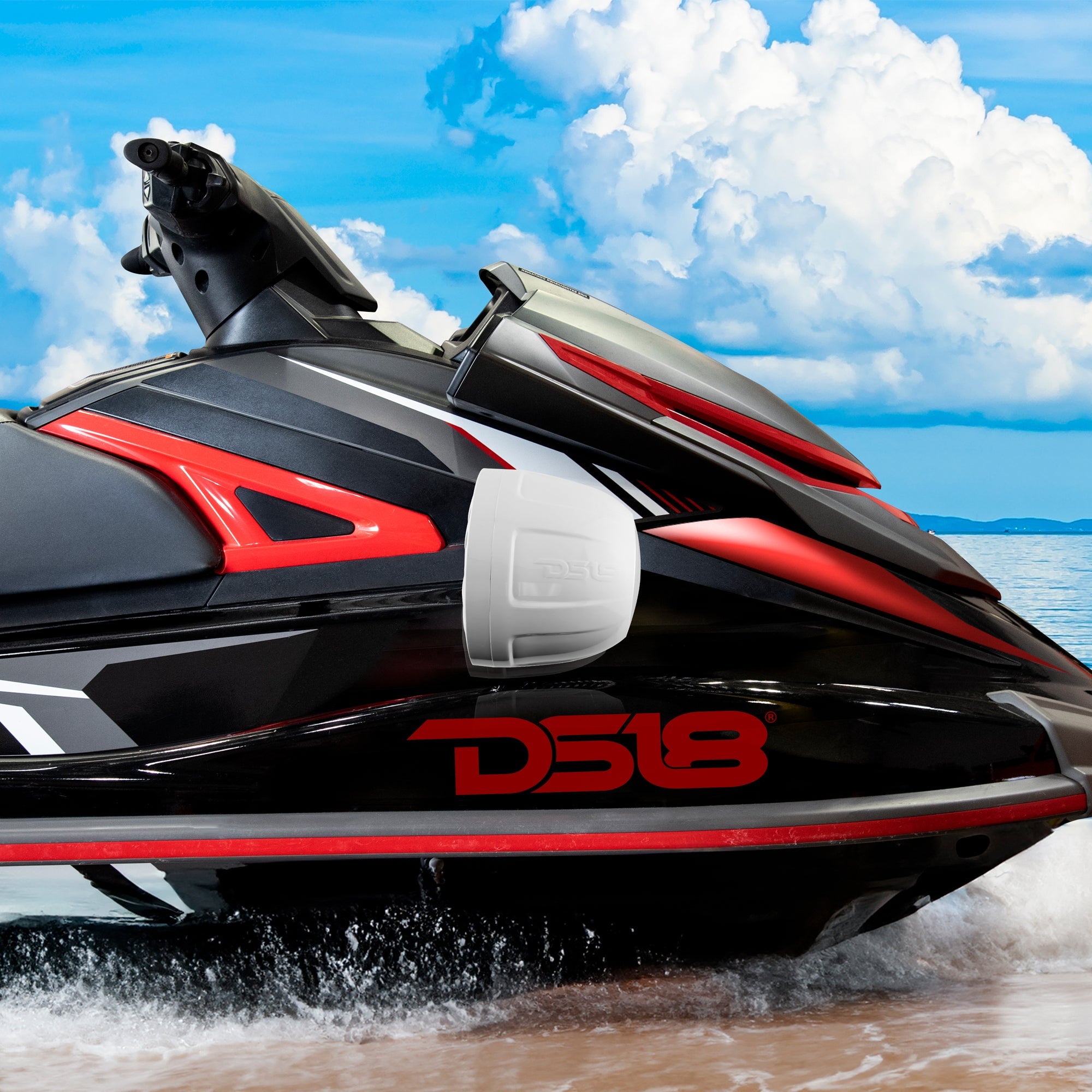 DS18 HYDRO 6.5" Compact Wakeboard Pod Tower with RGB Light - 300W - Black (NXL-PS6BK)