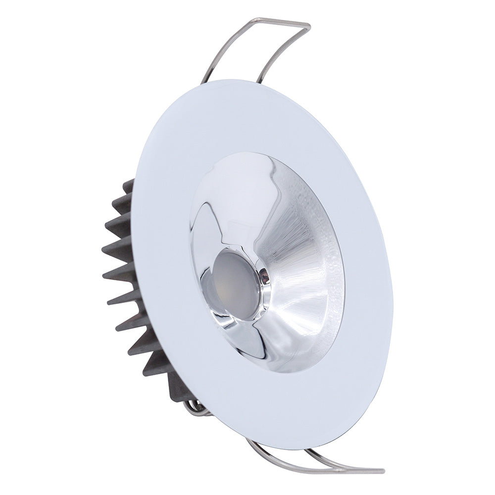 Lumitec Illusion Flush Mount LED Down Light - Spectrum RGBW - Warm White - White Housing - Chrome Reflector (117135)