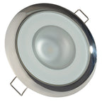 Lumitec Mirage - Flush Mount Down Light - Glass Finish/Polished SS Bezel - 3-Color Red/Blue Non-Dimming with White Dimming (113118)