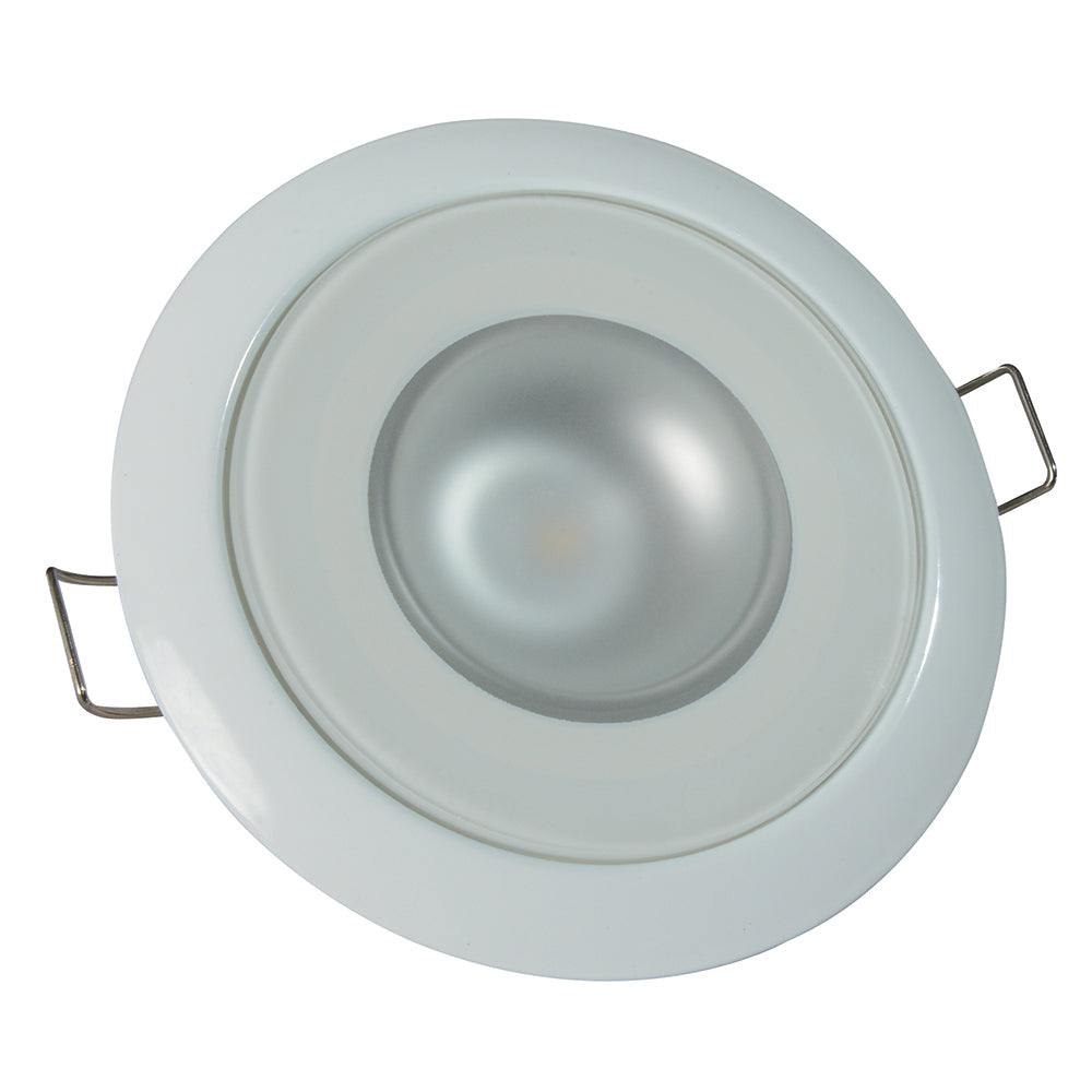 Lumitec Mirage - Flush Mount Down Light - Glass Finish/White Bezel - 4-Color White/Red/Blue/Purple Non-Dimming (113120)