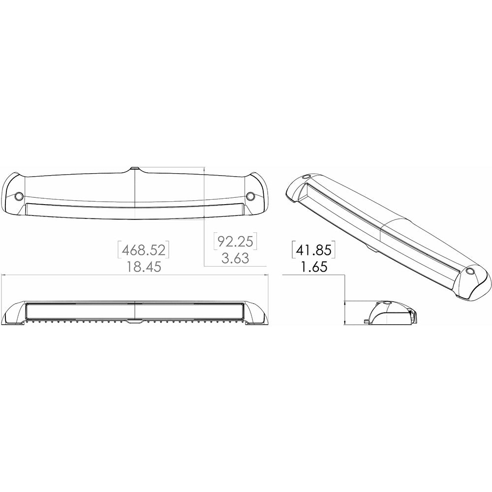 Lumitec Razor LED Light Bar - Spot - Black Housing - Flush Mount (101589)
