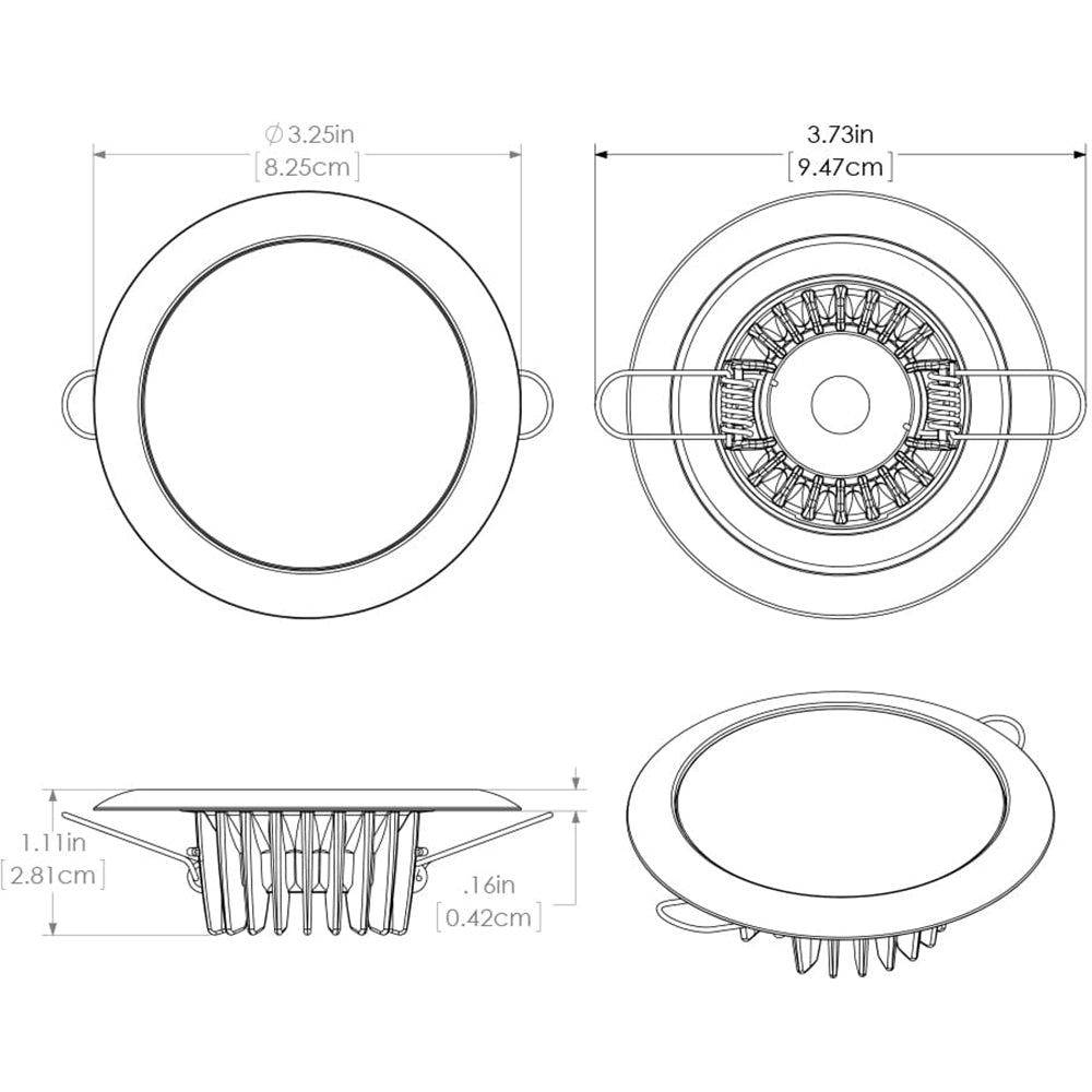 Lumitec Mirage - Flush Mount Down Light - Glass Finish/Polished SS Bezel - Warm White Dimming (113119)