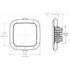 Lumitec Square Mirage Down Light - White Dimming, Red/Blue Non-Dimming - Polished Bezel (116118)