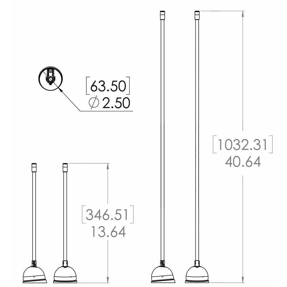 Lumitec Contour Anchor Light - 12" - Black Shaft White Base (101585)