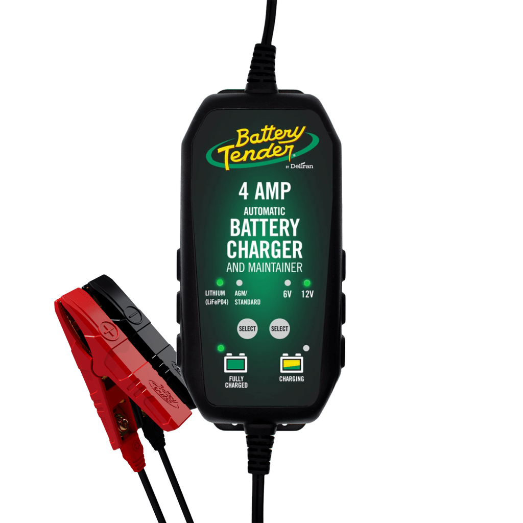 Battery Tender 6V/12V 4 Amp Lead Acid & Lithium Selectable Battery Charger (022-0209-BT-WH)