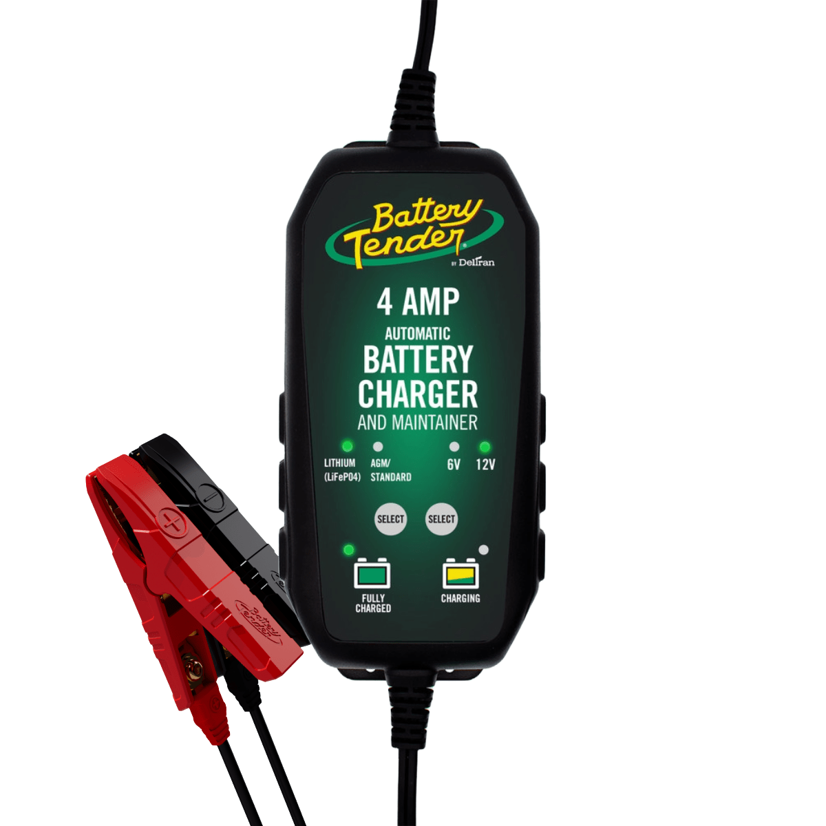 Battery Tender 6V/12V 4 Amp Lead Acid & Lithium Selectable Battery Charger (022-0209-BT-WH)