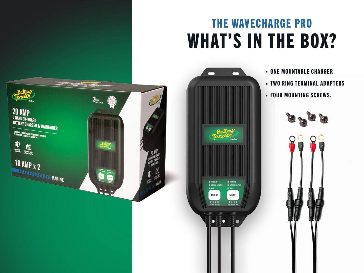 Battery Tender WaveCharge Pro 3-Bank 12V 30 Amp Battery Charger (022-1008-DL-WH)